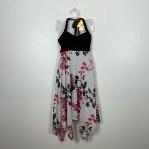 Speechless Halter Sundress Floral Asymmetrical Hem Y2K Lined Womens M Dress